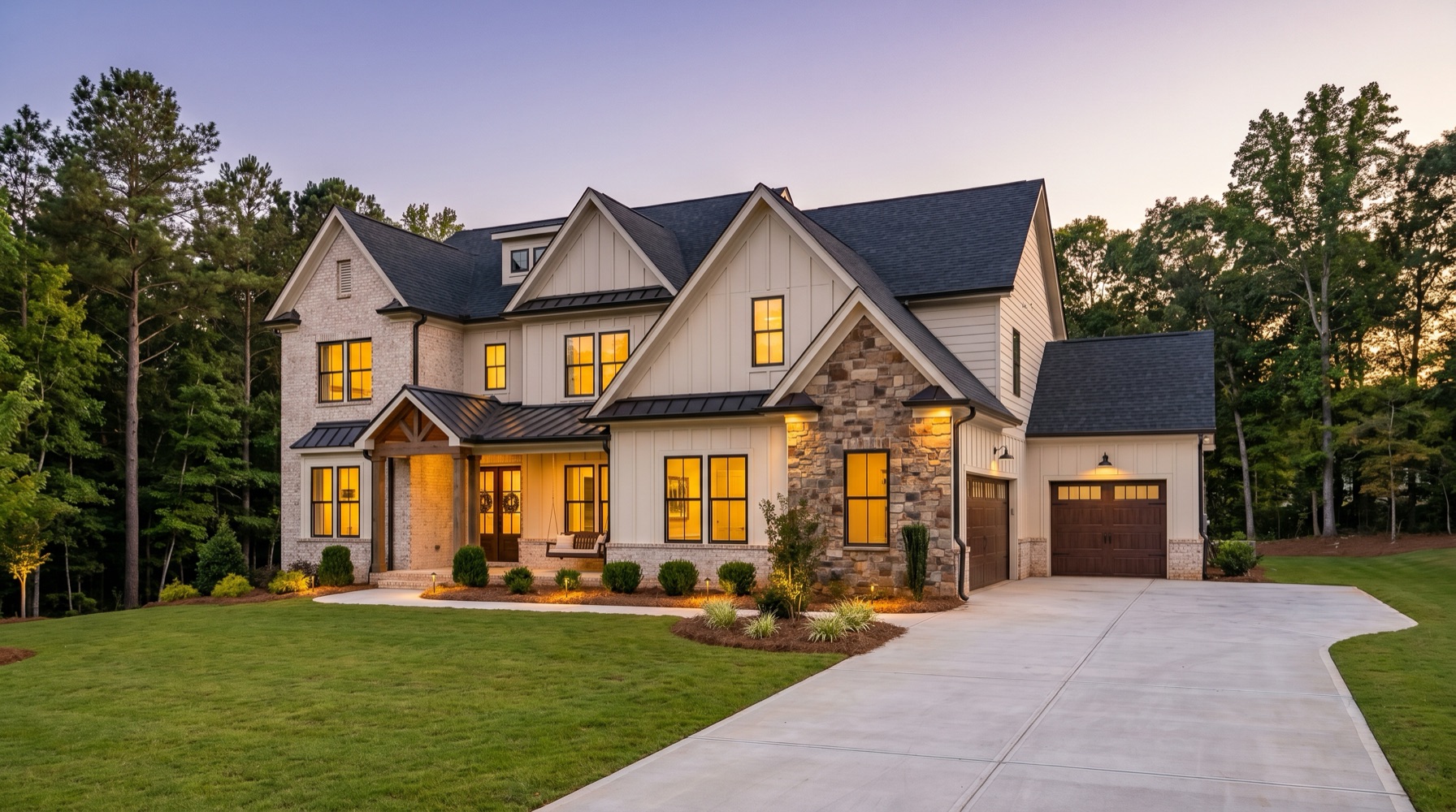 Dusk home in North Atlanta