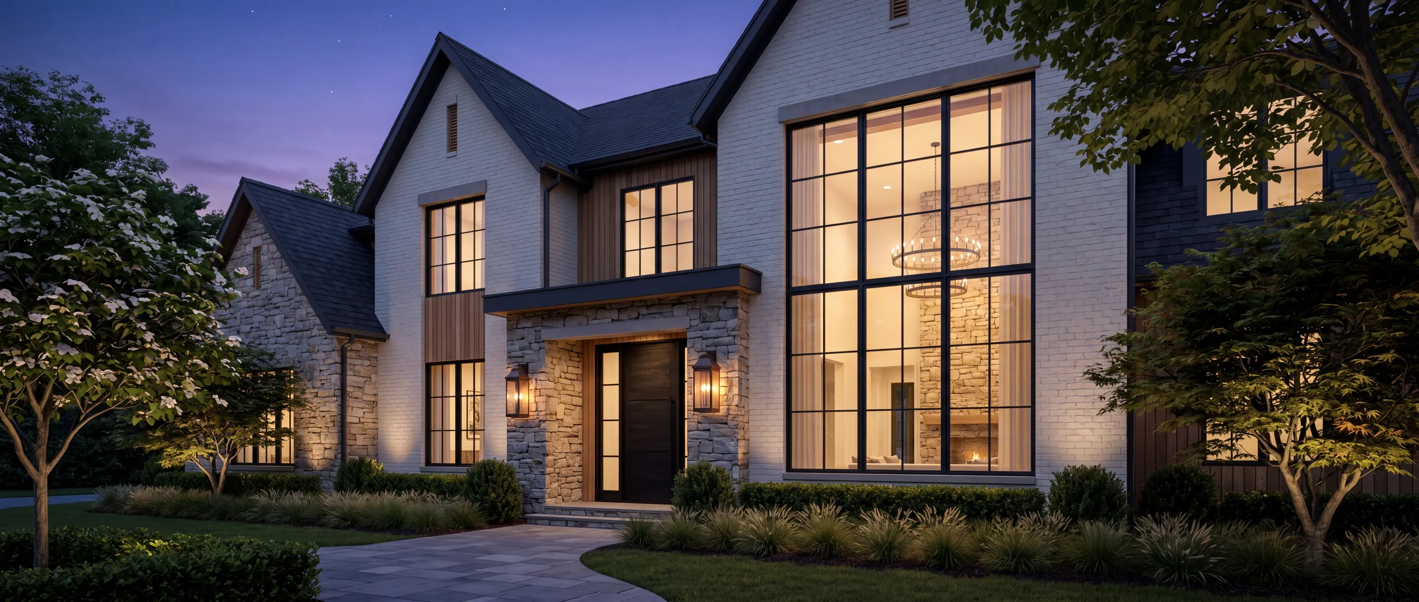 Property exterior at dusk